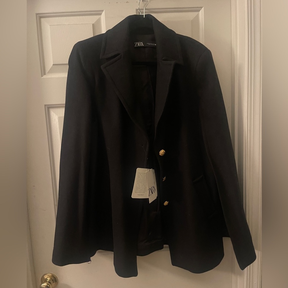 Wool cape coat